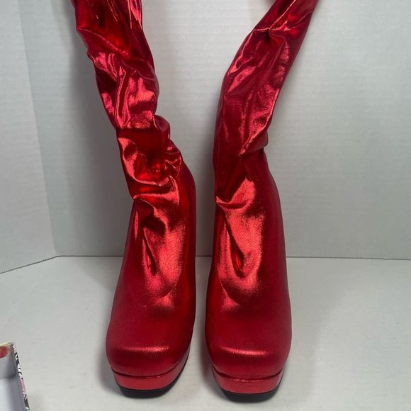 Jeffrey Campbell BNIB Small PANTALONES 6M platform women Metallic Red - Picture 2 of 16